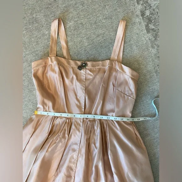 VERA WANG PINK FORMAL DRESS STRAIGHT SQUARE NECKLINE A-LINE DRESS - Picture 11 of 13